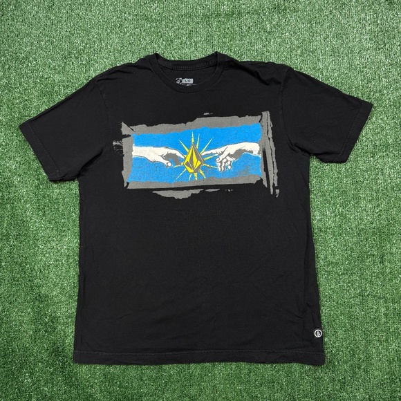 Volcom T Shirt Men's Size L Black Short Sleeve Crew Neck Skateboarding Casual - Picture 1 of 7